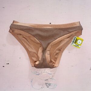 New Isabella Rose Glitter Bikini Bottoms Two Tone Gold Copper Golden Sparkly S